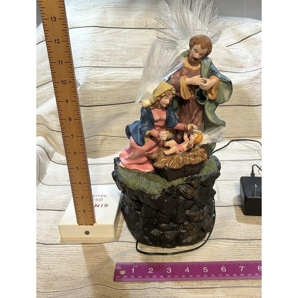 Vintage Mega Bright Sight Sation Fiber Optic Color Changing Nativity w/Box VIDEO